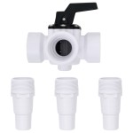 vidaXL Supapă cu bilă cu 3 căi pentru piscină, alb și negru vidaXL Supapă cu bilă cu 3 căi pentru piscină, alb și negru