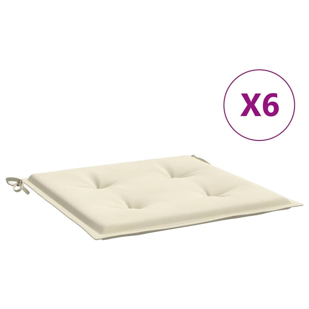 vidaXL Perne scaune grădină 6 buc. crem 40x40x4 cm țesătură Oxford