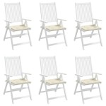 vidaXL Perne scaune grădină 6 buc. crem 40x40x4 cm țesătură Oxford vidaXL Perne scaune grădină 6 buc. crem 40x40x4 cm țesătură Oxford