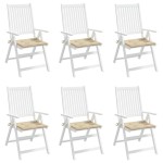 vidaXL Perne scaune grădină 6 buc. bej 40x40x4 cm țesătură Oxford
