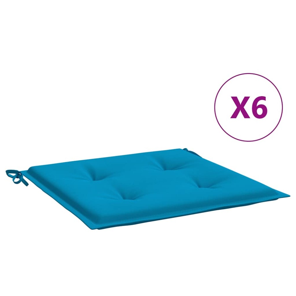 vidaXL Perne scaune grădină 6 buc. albastru 40x40x3 cm țesătură Oxford
