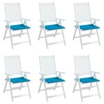 vidaXL Perne scaune grădină 6 buc. albastru 40x40x3 cm țesătură Oxford vidaXL Perne scaune grădină 6 buc. albastru 40x40x3 cm țesătură Oxford