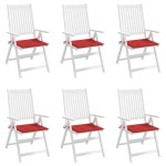 vidaXL Perne scaune grădină 6 buc. roșu 40x40x4 cm țesătură Oxford