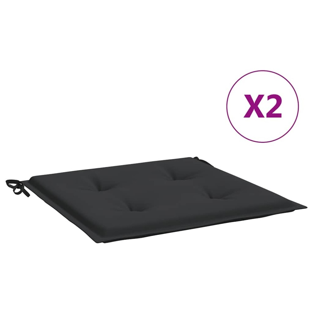 vidaXL Perne scaune grădină 2 buc. negru 40x40x4 cm țesătură Oxford
