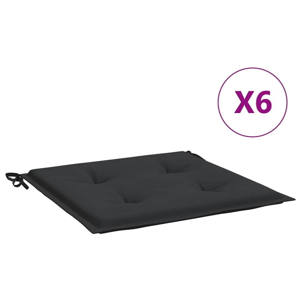 vidaXL Perne scaune grădină 6 buc. negru 40x40x4 cm țesătură Oxford