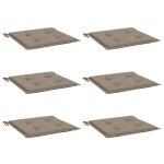 vidaXL Perne scaune grădină 6 buc. gri taupe 40x40x4cm țesătură Oxford vidaXL Perne scaune grădină 6 buc. gri taupe 40x40x4cm țesătură Oxford