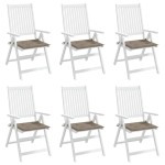 vidaXL Perne scaune grădină 6 buc. gri taupe 40x40x4cm țesătură Oxford vidaXL Perne scaune grădină 6 buc. gri taupe 40x40x4cm țesătură Oxford
