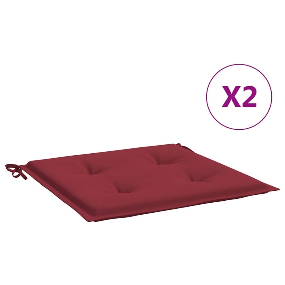 vidaXL Perne scaune grădină 2 buc. roșu vin 40x40x4 cm țesătură Oxford