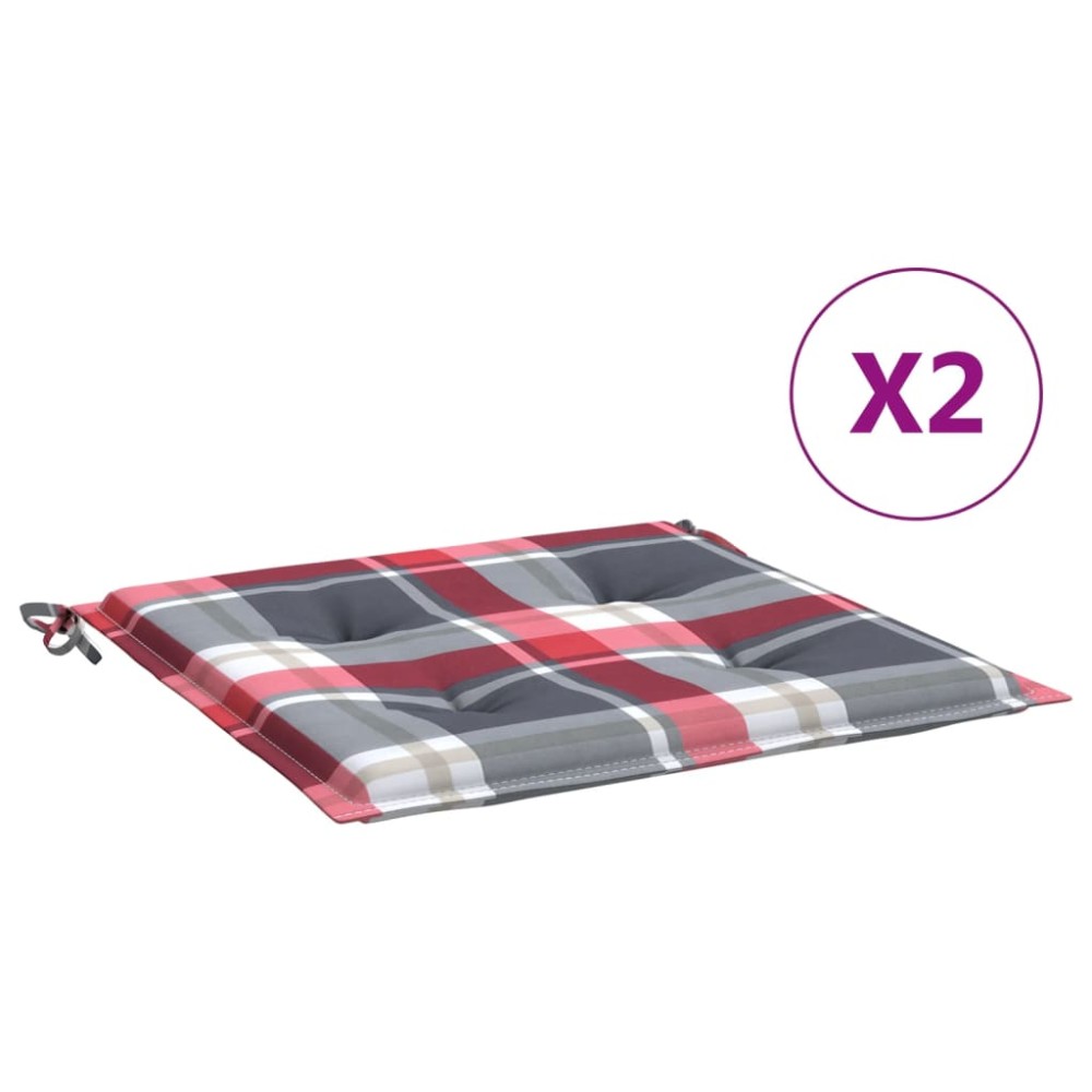 vidaXL Perne de scaun model carouri, 2 buc., 40x40x3 cm, textil Oxford