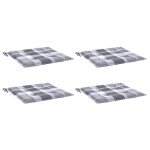 vidaXL Perne de scaun, carouri gri, 4 buc., 40x40x3 cm, textil Oxford vidaXL Perne de scaun, carouri gri, 4 buc., 40x40x3 cm, textil Oxford