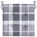 vidaXL Perne de scaun, carouri gri, 4 buc., 40x40x3 cm, textil Oxford vidaXL Perne de scaun, carouri gri, 4 buc., 40x40x3 cm, textil Oxford