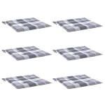 vidaXL Perne de scaun, carouri gri, 6 buc., 40x40x3 cm, textil Oxford