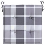 vidaXL Perne de scaun, carouri gri, 6 buc., 40x40x3 cm, textil Oxford