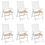 vidaXL Perne scaune de grădină 6 buc bej 50x50x4 cm țesătură Oxford vidaXL Perne scaune de grădină 6 buc bej 50x50x4 cm țesătură Oxford