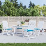 vidaXL Perne scaune grădină 4 buc. albastru 50x50x3 cm țesătură Oxford vidaXL Perne scaune grădină 4 buc. albastru 50x50x3 cm țesătură Oxford