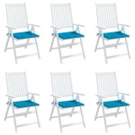 vidaXL Perne scaune grădină 6 buc. albastru 50x50x3 cm țesătură Oxford vidaXL Perne scaune grădină 6 buc. albastru 50x50x3 cm țesătură Oxford