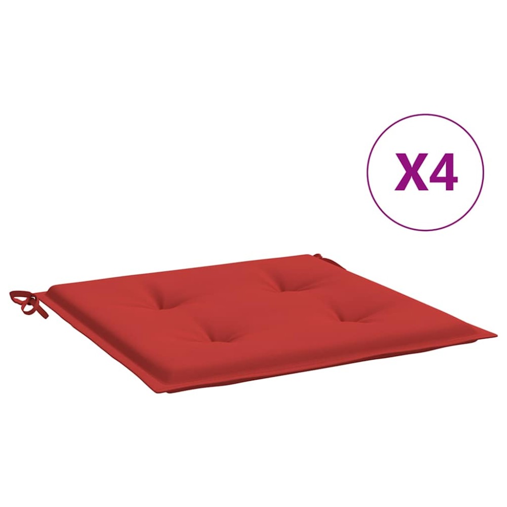 vidaXL Perne scaune de grădină 4 buc. roșu 50x50x4 cm țesătură Oxford