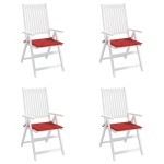 vidaXL Perne scaune de grădină 4 buc. roșu 50x50x4 cm țesătură Oxford vidaXL Perne scaune de grădină 4 buc. roșu 50x50x4 cm țesătură Oxford