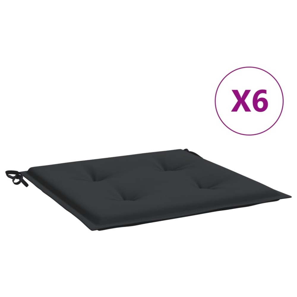 vidaXL Perne scaune grădină 6 buc. negru 50x50x3 cm țesătură Oxford
