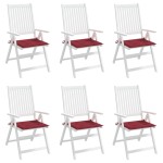 vidaXL Perne scaune grădină 6 buc. roșu vin 50x50x3 cm țesătură Oxford vidaXL Perne scaune grădină 6 buc. roșu vin 50x50x3 cm țesătură Oxford