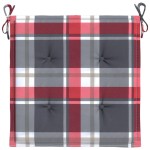vidaXL Perne de scaun carouri roșii, 2 buc., 50x50x3 cm, textil Oxford vidaXL Perne de scaun carouri roșii, 2 buc., 50x50x3 cm, textil Oxford