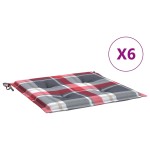 vidaXL Perne de scaun carouri roșii, 6 buc., 50x50x3 cm, textil Oxford vidaXL Perne de scaun carouri roșii, 6 buc., 50x50x3 cm, textil Oxford