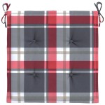 vidaXL Perne de scaun carouri roșii, 6 buc., 50x50x3 cm, textil Oxford vidaXL Perne de scaun carouri roșii, 6 buc., 50x50x3 cm, textil Oxford