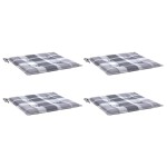 vidaXL Perne de scaun, carouri gri, 4 buc., 50x50x3 cm, textil Oxford vidaXL Perne de scaun, carouri gri, 4 buc., 50x50x3 cm, textil Oxford