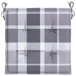 vidaXL Perne de scaun, carouri gri, 4 buc., 50x50x3 cm, textil Oxford vidaXL Perne de scaun, carouri gri, 4 buc., 50x50x3 cm, textil Oxford
