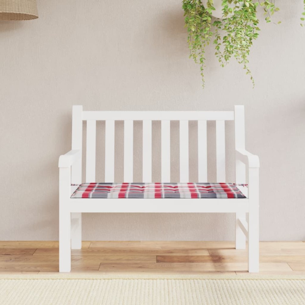 vidaXL Pernă bancă de grădină, roșu carouri, 100x50x3cm, textil Oxford