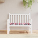 vidaXL Pernă bancă de grădină, roșu carouri, 100x50x3cm, textil Oxford