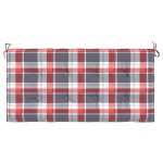 vidaXL Pernă bancă de grădină, roșu carouri, 100x50x3cm, textil Oxford