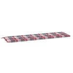 vidaXL Pernă bancă de grădină, roșu carouri, 180x50x3cm, textil Oxford