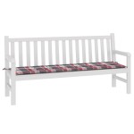 vidaXL Pernă bancă de grădină, roșu carouri, 180x50x3cm, textil Oxford