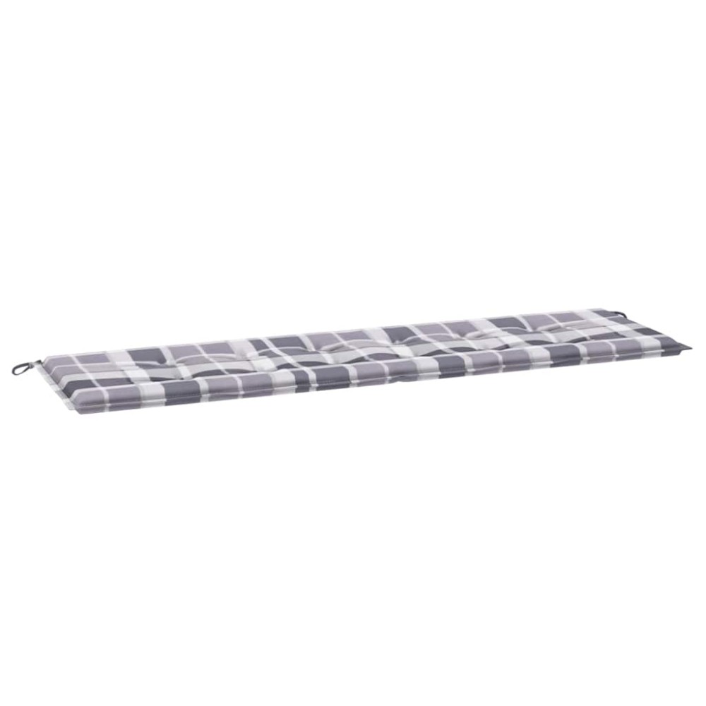 vidaXL Pernă bancă de grădină, gri carouri, 180x50x4 cm, textil Oxford