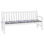 vidaXL Pernă bancă de grădină, gri carouri, 180x50x4 cm, textil Oxford