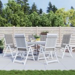 vidaXL Perne scaun cu spătar înalt, 6 buc., gri, 120x50x3 cm, textil vidaXL Perne scaun cu spătar înalt, 6 buc., gri, 120x50x3 cm, textil