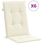 vidaXL Perne scaun cu spătar înalt, 6 buc., crem, 120x50x3 cm, textil vidaXL Perne scaun cu spătar înalt, 6 buc., crem, 120x50x3 cm, textil