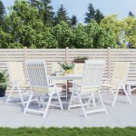 vidaXL Perne scaun cu spătar înalt, 6 buc., crem, 120x50x3 cm, textil vidaXL Perne scaun cu spătar înalt, 6 buc., crem, 120x50x3 cm, textil