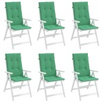 vidaXL Perne scaun cu spătar înalt, 6 buc., verde, 120x50x3 cm, textil vidaXL Perne scaun cu spătar înalt, 6 buc., verde, 120x50x3 cm, textil