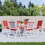 vidaXL Perne scaun cu spătar înalt, 6 buc., roșu, 120x50x3 cm, textil vidaXL Perne scaun cu spătar înalt, 6 buc., roșu, 120x50x3 cm, textil