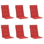 vidaXL Perne scaun cu spătar înalt, 6 buc., roșu, 120x50x3 cm, textil vidaXL Perne scaun cu spătar înalt, 6 buc., roșu, 120x50x3 cm, textil