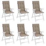vidaXL Perne scaun spătar înalt 6 buc., gri taupe, 120x50x3 cm, textil vidaXL Perne scaun spătar înalt 6 buc., gri taupe, 120x50x3 cm, textil
