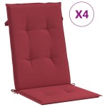 vidaXL Perne scaun cu spătar înalt, 4 buc., roșu, 120x50x3 cm, textil vidaXL Perne scaun cu spătar înalt, 4 buc., roșu, 120x50x3 cm, textil