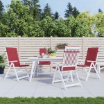 vidaXL Perne scaun cu spătar înalt, 4 buc., roșu, 120x50x3 cm, textil vidaXL Perne scaun cu spătar înalt, 4 buc., roșu, 120x50x3 cm, textil