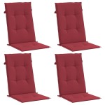 vidaXL Perne scaun cu spătar înalt, 4 buc., roșu, 120x50x3 cm, textil vidaXL Perne scaun cu spătar înalt, 4 buc., roșu, 120x50x3 cm, textil