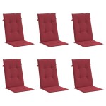vidaXL Perne scaun cu spătar înalt, 6 buc., roșu, 120x50x3 cm, textil vidaXL Perne scaun cu spătar înalt, 6 buc., roșu, 120x50x3 cm, textil