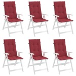 vidaXL Perne scaun cu spătar înalt, 6 buc., roșu, 120x50x3 cm, textil vidaXL Perne scaun cu spătar înalt, 6 buc., roșu, 120x50x3 cm, textil