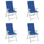 vidaXL Perne scaun spătar înalt, 4 buc., albastru, 120x50x3 cm, textil vidaXL Perne scaun spătar înalt, 4 buc., albastru, 120x50x3 cm, textil