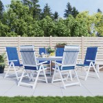 vidaXL Perne scaun spătar înalt, 6 buc., albastru, 120x50x3 cm, textil vidaXL Perne scaun spătar înalt, 6 buc., albastru, 120x50x3 cm, textil
